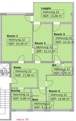 4-Raum-Wohnung mit EBK in Aschaffenburg