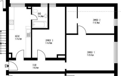 Helle 3-Zimmer-Wohnung im 2. OG in Leipzig-Miltitz