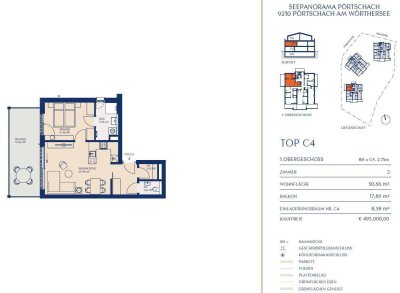 2-Zimmer-Wohnung mit Balkon und Poolanlage - SEEPANORAMA Pörtschach
