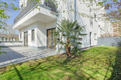 barrierearm,  mit offener Küche, Terrasse und Garten