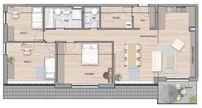 NEUBAU 4 Zimmer DG-Wohnung - Zentrales Wohnen - KfW 40 QNG gefördert!