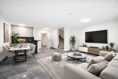 OFFENES WOHNGEFÜHL &amp; VIEL PLATZ! Reihenhaus - Erstbezug - BJ 2019 - 7 Zimmer - inkl. Einbauküche - Balkon - Terrasse - Garten - Keller - Stellplatz - Luftwärmepumpe