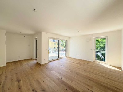 Erstbezug in Moosach: Moderne 3-Zimmer-Neubauwohnung mit schöner Süd-West Balkonterrasse