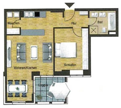 *** Gemütliche 2-Zimmer-Wohnung mit Balkon in Trier-Feyen ***