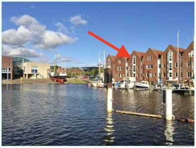 Husum Zentrum TOPLAGE: Wunderschöne Galeriewohnung mit sensationellem Hafenblick, Bootsanleger mögl!