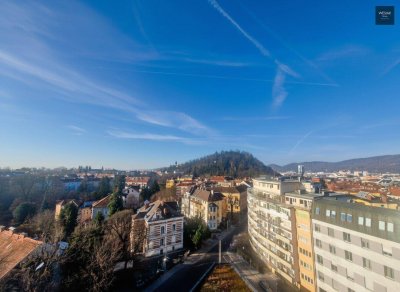 Über den Dächern von Graz: 3-Zimmer-Wohnung mit Balkon und Schlossbergblick