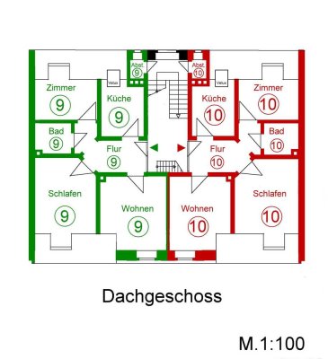 Schöne, helle 3 Zimmer Küche Bad Wohnung, 4. Etage Dachgeschoss mit Blick über Hildesheim