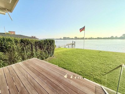 Exklusive Erdgeschosswohnung mit Garten direkt an der Weser - vollmöbliert