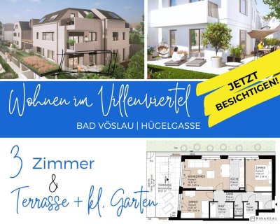 PROVISIONSFREI | Wohnen im Villenviertel | 3 Zimmer Wohnung mit Eigengarten &amp; Terrasse (EG) | Hügelgasse | Fertigstellung Mitte 2025 (Gebäude B - Top 1)