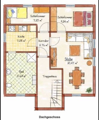 helle 3 Raum Dachwohnung in Nobitz