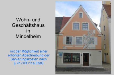 Wohn- und Geschäftshaus in der Altstadt von Mindelheim