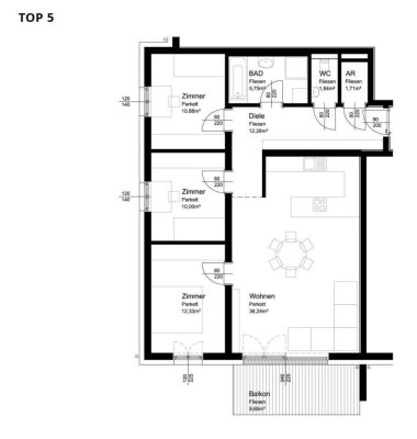Lichtenegg / Wels: 4 Zimmer Neubau Wohnung mit Balkon und Stellplatz
