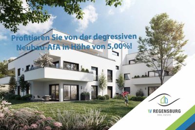 Neubau-Penthouse mit moderner Einbauküche und geräumiger Terrasse mit Weitblick
