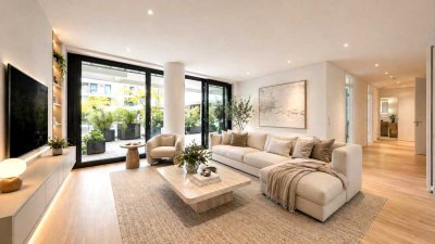 Repräsentative Fünf-Zimmer-Wohnung mit großer Lounge-Terrasse im Europaviertel