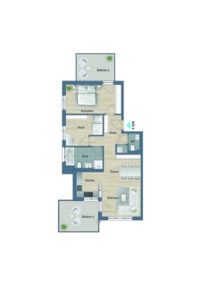 Moderne 3,5-Zimmer-Wohnung im Neubau – Ihr neues Zuhause im Obergeschoss in Alfdorf! Wohnung Nr. 12