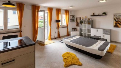 Erstbezug: Sofort bezugsfertiges, möbliertes Apartment mit Balkon