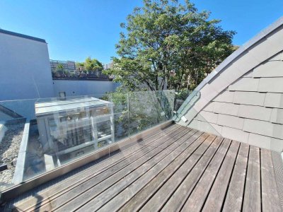 360 Tour / Parkblick - Exklusive, modern ausgestattete 2-Zimmer-Maisonette-Dachterrassenwohnung in bester Lage des 9. Bezirks