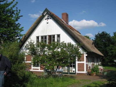 Idyllisch im Obsthof (Altes Land) gelegenes Reetdachhaus