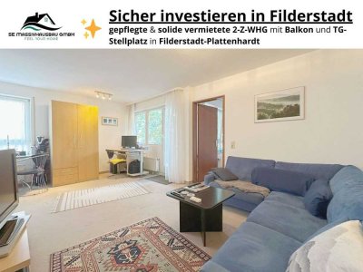 Sicher investieren in Filderstadt – vermietete 2-Zimmer-Wohnung mit Balkon und TG-Stellplatz