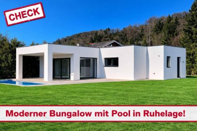 ERSTBEZUG in Ruhelage! Architektenbungalow mit Salzwasserpool in Seiersberg/Mantscha!