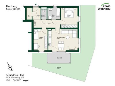 PROVISIONSFREI - ERSTBEZUG - Wunderschöne Gartenwohnung in ruhiger Lage - geförderte Miete - 3 Zimmer