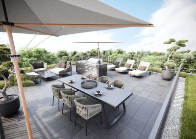 Beeindruckendes Penthouse mit Rooftop über dem Herzogpark