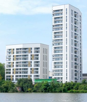 Erstklassig wohnen im "SKY AND WATER": 3-Zi.-Neubau-Wohnung auf 93m² mit Balkon!