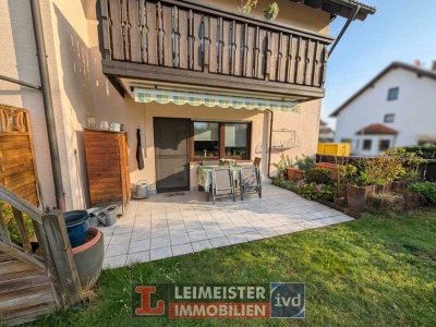 Erdgeschoss Eigentumswohnung in ruhiger Lage mit Terrasse, 2 Garagenplätzen und 2 Kellern