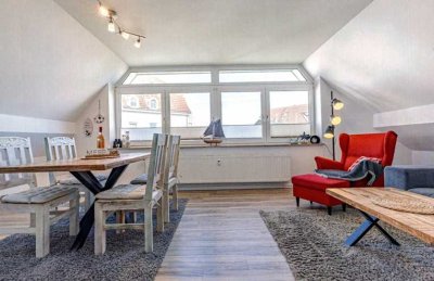 Möblierte Dachgeschosswohnung mit Ostseeblick in zweiter Strandreihe