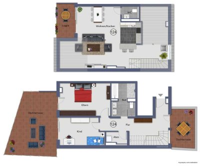 Maisonettewohnung mit 3 Terrassen