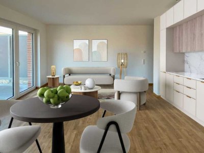 Helle 2-Zimmer-Wohnung mit großer Dachterrasse!