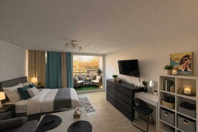 Vermietete 1-Zimmer-Wohnung mit Balkon & Pool in München - attraktive Kapitalanlage
