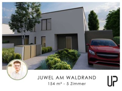 NEUBAU - Ein Statement in Weiß, stilvolle Doppelhaushälfte im Bauhausstil mit 5 Zimmern und Garage