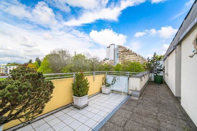 Platz für Ihr Home Office! Maisonette-Wohnung mit Balkon und Dachterrasse!