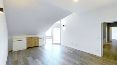 Modernes Dachgeschoss-Wohnen mit Balkon, Arbeitszimmer & TG-Stellplatz – Befristet zu vermieten