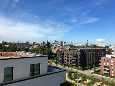 Stilvolles Wohnen im Architekten-Hochhaus mit Terrasse & Stellplatz im 8. Stock (teilmöbliert)