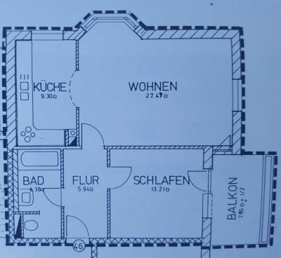 Helle 2-Zimmer-Küche-Bad Wohnung mit Balkon in Diedorf