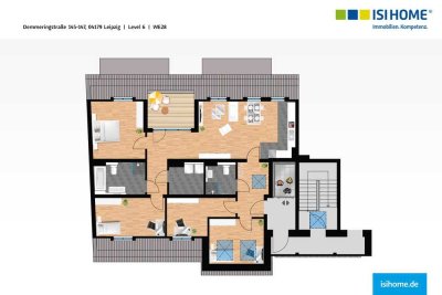 Penthousewohnung Leipzigs mit offener Wohn-Essküche+Loggia+TG Stellplatz