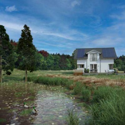 Idyllisches Einfamilienhaus auf grüner Oase