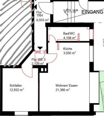 Erstbezug nach Kernsanierung moderne 2-Zimmer-Wohnung mit Wohlfühlfaktor in zentraler, ruhiger Lage