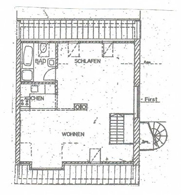 1-Zimmer-Dachgeschosswohnung (Nichtraucher) in Eching