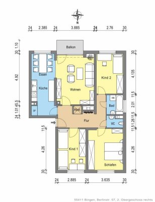 Frisch modernisierte 4-Zimmer-Wohnung mit großem Balkon