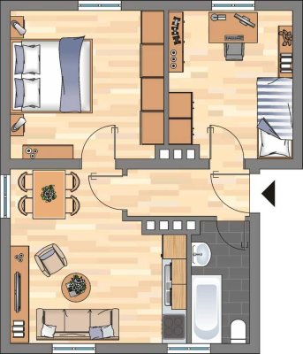 2-Zimmer-Wohnung in Wilhelmshaven Fedderwardergroden