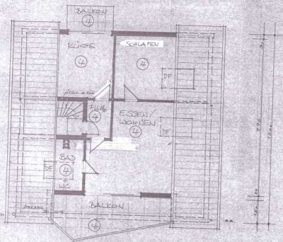 2-Zimmer, 72qm, Dachgeschosswohnung, 2 Balkone, Hirschberg
