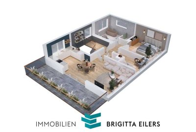 Neubau! Hochwertig ausgestattete 2,5-Zimmer-Wohnung mit großer Dachterrasse im Achimer Mühlenviertel