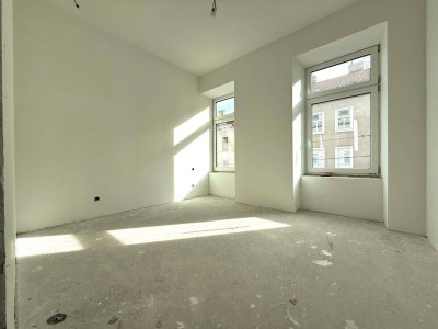Erstbezug sanierter Altbau in Fertigstellung I ruhige hofseitige Loggia I Luftwärmepumpe I Fußbodenheizung I Schlüsselfertig.