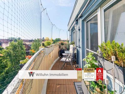 Herrlicher Weitblick über Leipzig | 2 Zimmer + Küche | mit Balkon, Stellplatz & Aufzug | FERNWÄRME!