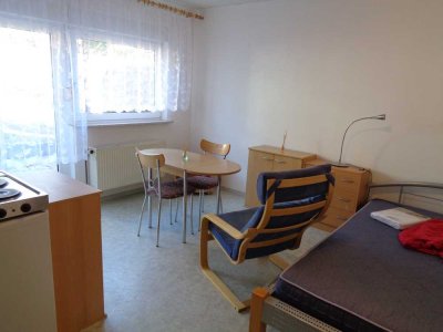 Charmantes, vollmöbliertes 1-Zi.-Apt. (4) mit Terrasse in ruhiger Wohnlage