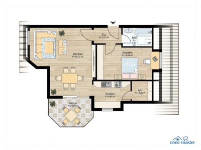Schöne 2ZKB mit Balkon, Einbauküche und Garage