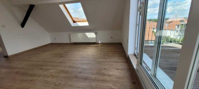 chamante neu renovierte Dachgeschosswohnung mit Balkon und Gartenmitnutzung